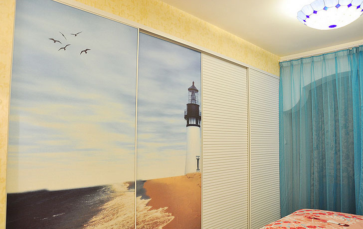 两室一厅现代风格小户型10平米卧室背景墙挂画效果图
