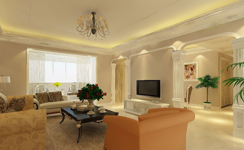 低调中的奢华  现代欧式风格客厅 ,欧式客厅,客厅沙发,客厅灯,客厅,电视背景墙