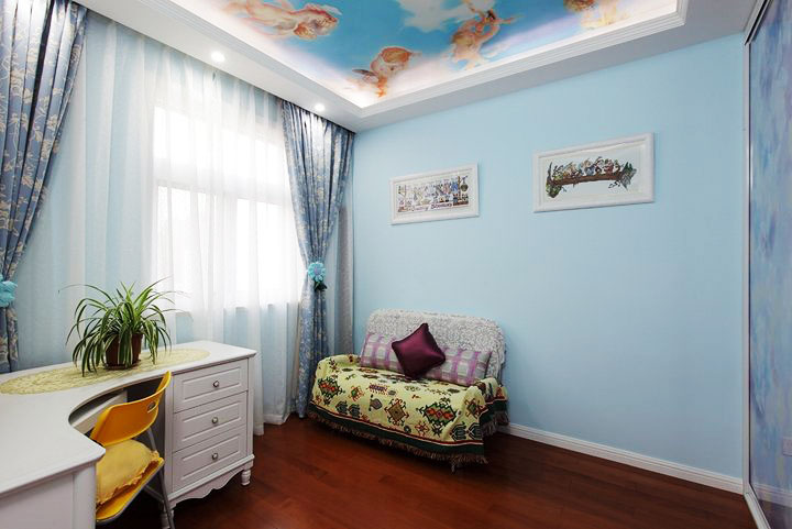 摩洛哥风格二居室20平卧室蓝色主题装修图