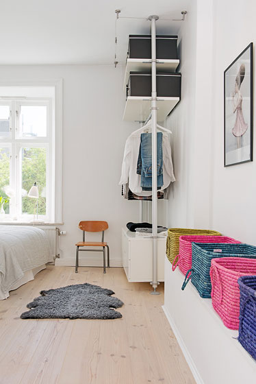 北欧风格一室一厅40平米卧室软装效果图