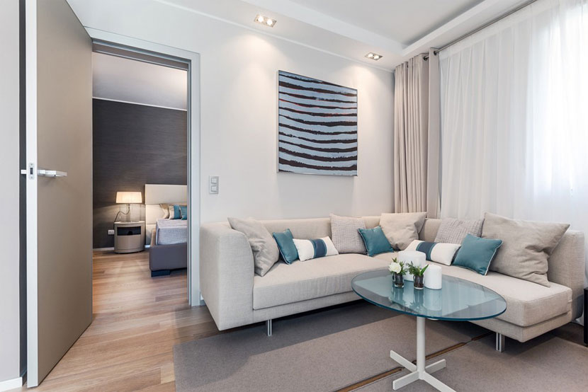 米兰风格公寓10平米客厅沙发搭配效果图