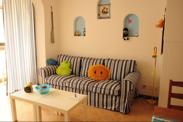 蔚蓝色港湾 一室一厅地中海 ,地中海风格,一室一厅装修,小户型装修