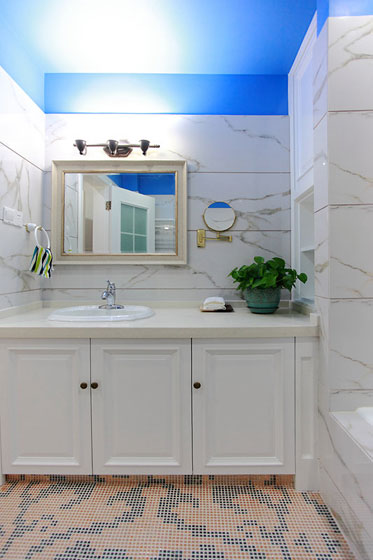 地中海风格复式楼20平米卫生间洗手台精美装修效果图