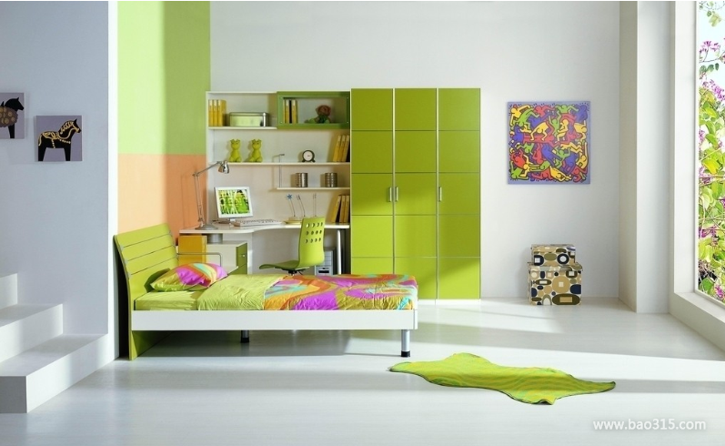 100平米三居室现代风格儿童房装修效果图-现代风格儿童床图片