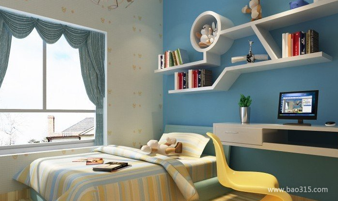 90平米三居室现代风格儿童房装修效果图-现代风格儿童床图片 