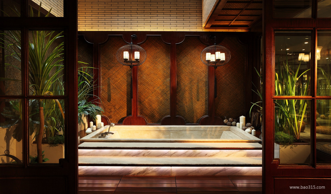 东南亚风格浴室装修图片-东南亚风格浴缸图片