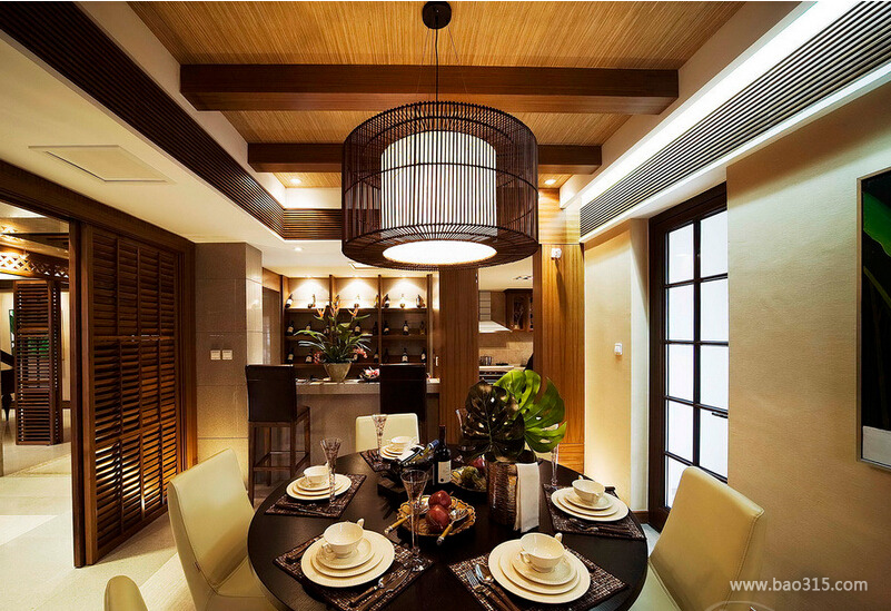 东南亚风格餐厅吊顶装修效果图-东南亚风格餐椅图片