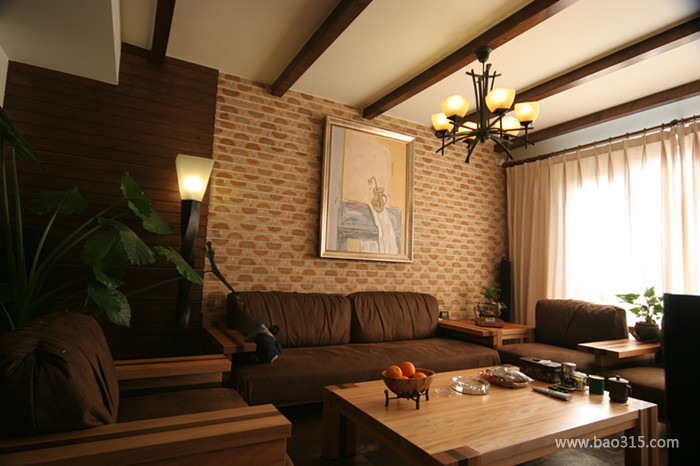285㎡别墅东南亚风格客厅沙发背景墙装修图片-东南亚风格茶几图片