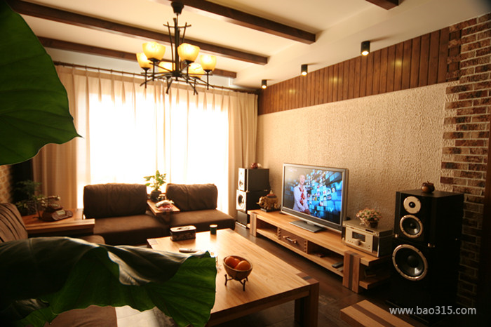 285㎡别墅东南亚风格客厅电视背景墙装修图片-东南亚风格电视柜图片