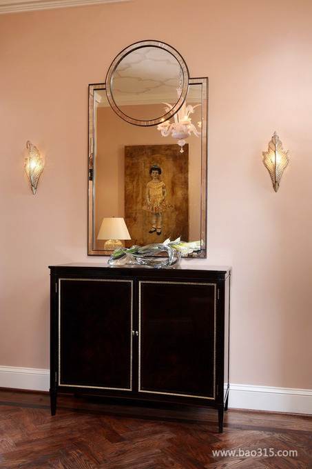 法式风格四室两厅20平米粉色卧室梳妆镜效果图