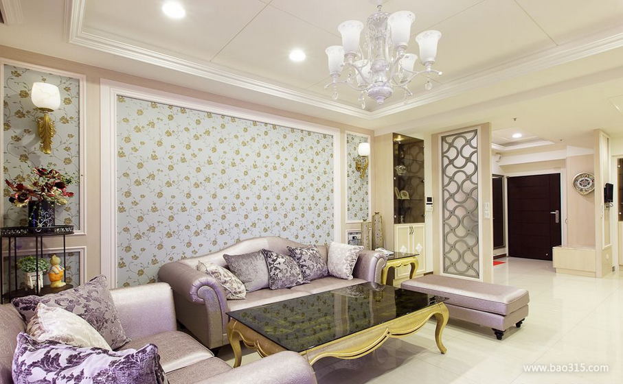 139㎡欧式风格客厅沙发背景墙装修效果图-欧式风格沙发图片