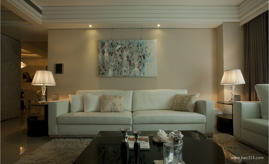 95㎡现代风格客厅沙发背景墙装修图片-现代风格沙发图片