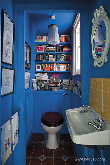 法式小公寓蓝色卫生间装修效果图
