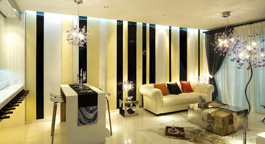两室一厅现代风格50平客厅创意设计效果图