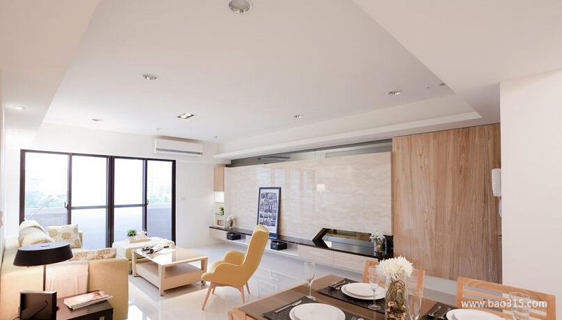 欧式风格公寓70平客厅实木家具搭配效果图