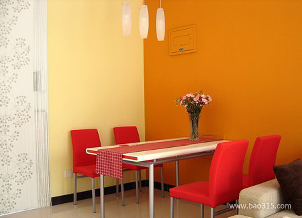 两室两厅现代美式风格餐厅墙面效果图