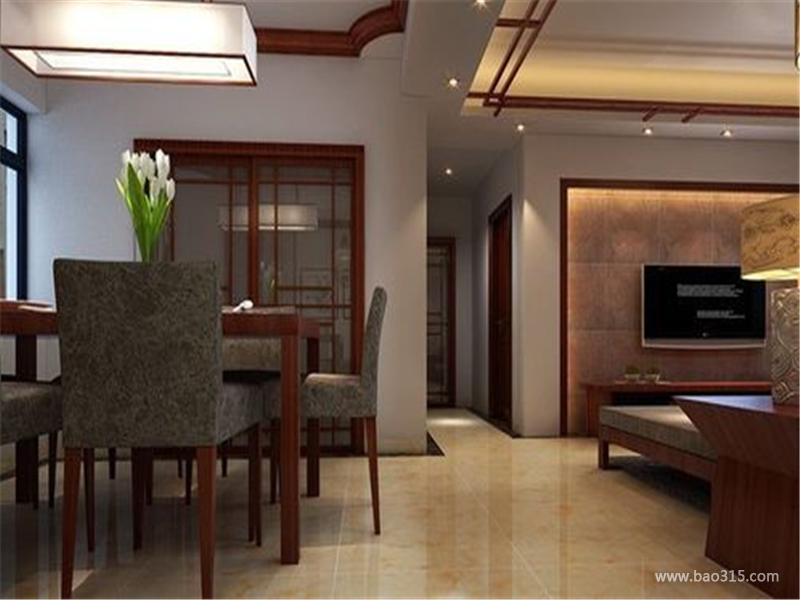 中式风格两室两厅餐厅明式家具搭配效果图