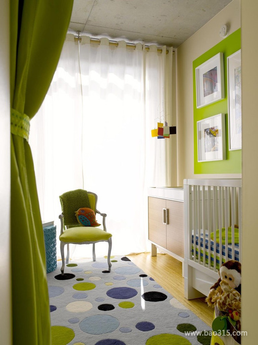 绿色简欧风温馨儿童房装修效果图