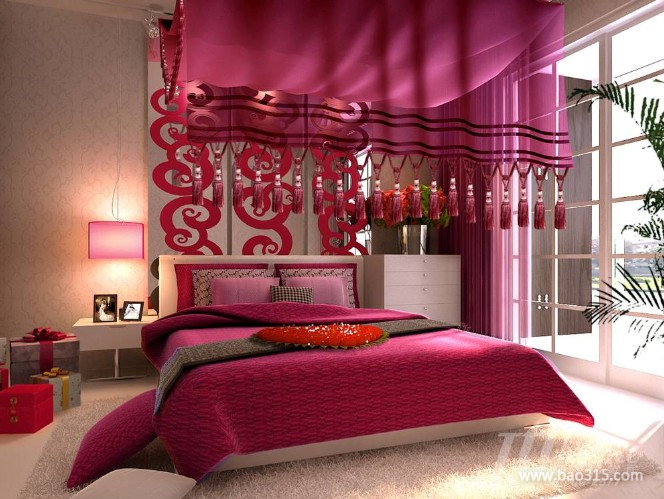 100㎡二居室现代风格卧室背景墙装修效果图-现代风格床头灯图片