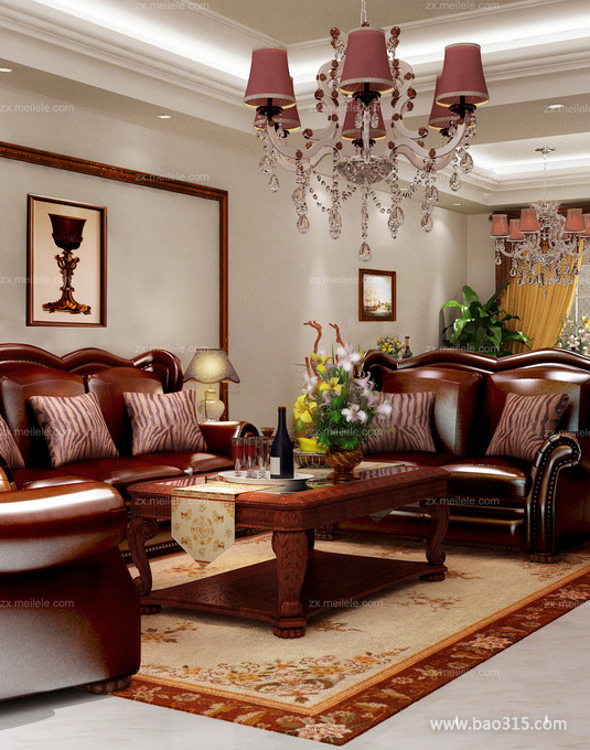 质感一流的美式古典客厅沙发组合