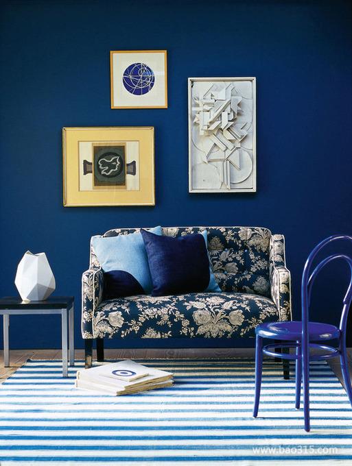 情迷的蓝色客厅装修效果图