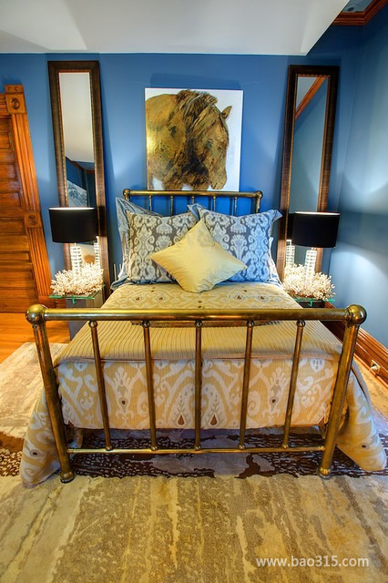 古典美式三居室卧室装修效果图
