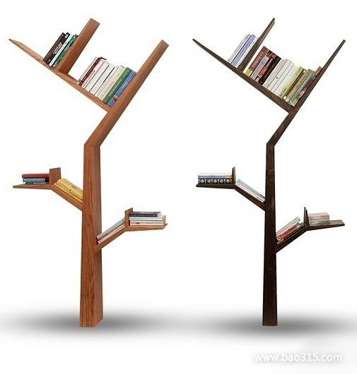 创意十足的“树型”书架