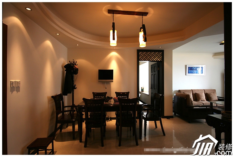 四室一厅现代中式风格50平餐厅装修效果图