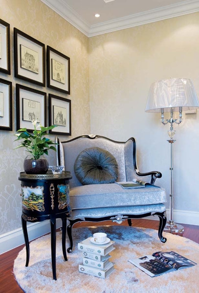 古典风格别墅客厅特色地毯软装搭配效果图