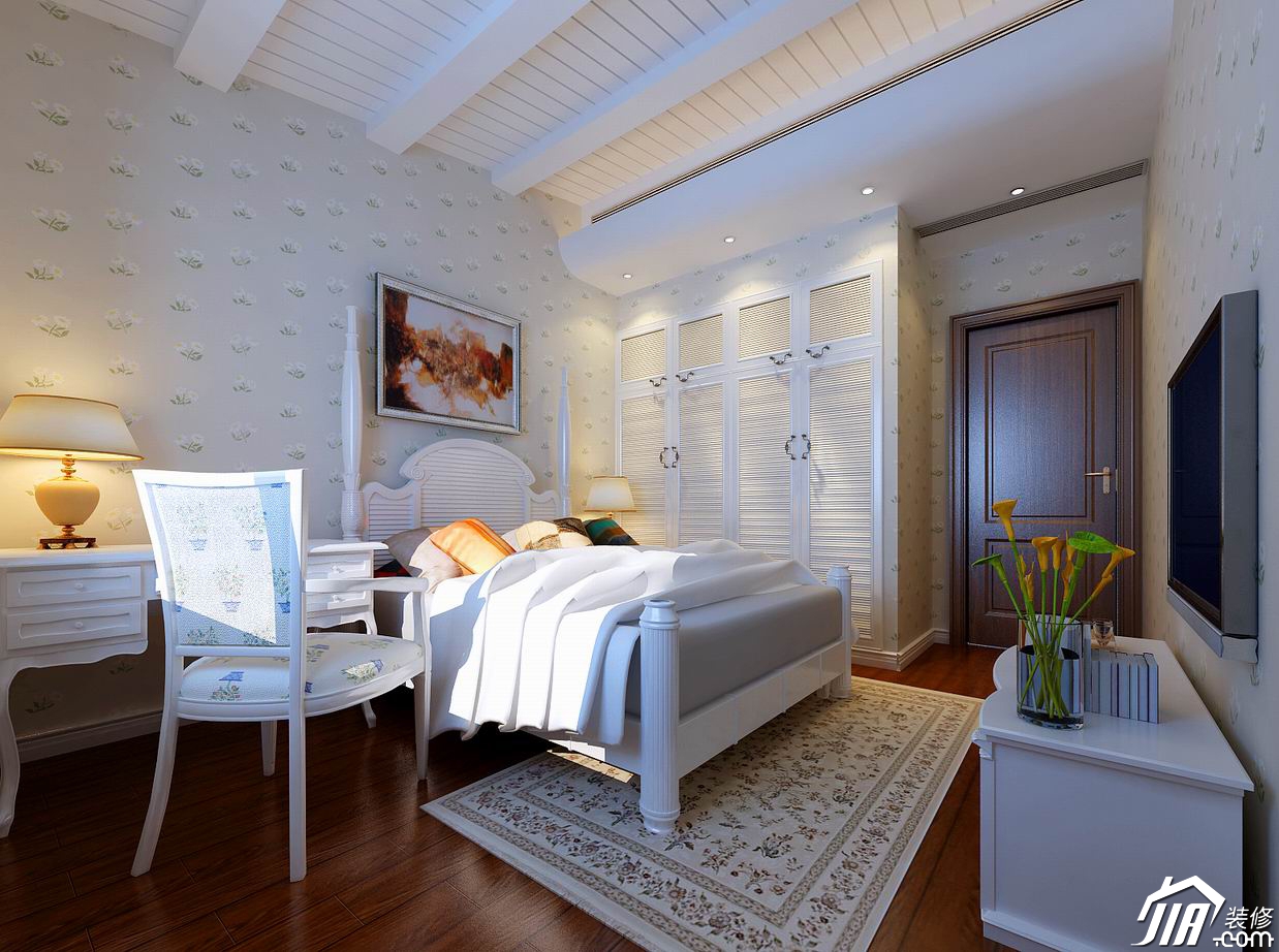 英式风格三室两厅10平米卧室家具搭配效果图