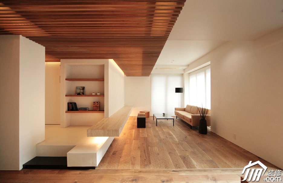 日式MUJI质感家 复式简约自然风 日式风格,别墅装修,140平米以上装修,富裕型装修,白色装修,时尚,白色,简洁,舒适,过道,沙发