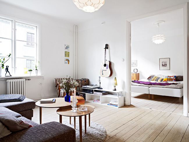 一家三口理想之家 北欧风时尚简约 公寓装修,60平米装修,经济型装修,北欧风格,客厅,黑白,简洁,茶几