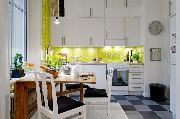 50平淡雅简欧风一居室小户型厨房橱柜装修效果图