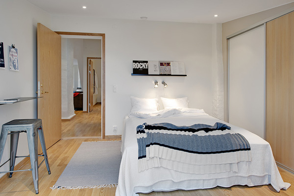 简约北欧风 现代化阁楼公寓 公寓装修,110平米装修,经济型装修,北欧风格,卧室,床,衣柜