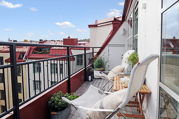 简约北欧风 现代化阁楼公寓 公寓装修,110平米装修,经济型装修,北欧风格,阳台