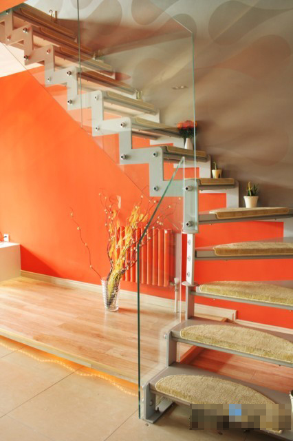 雅致公寓 玩转橙色简约风 复式装修,富裕型装修,简约风格,楼梯,橙色