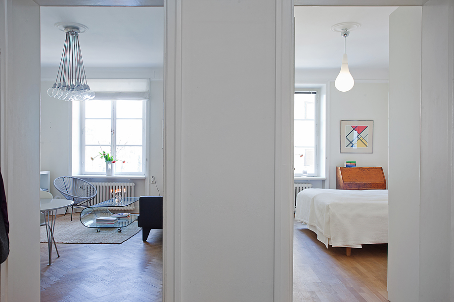 简约中发挥创意 北欧风白色两居室 公寓装修,经济型装修,宜家风格,过道