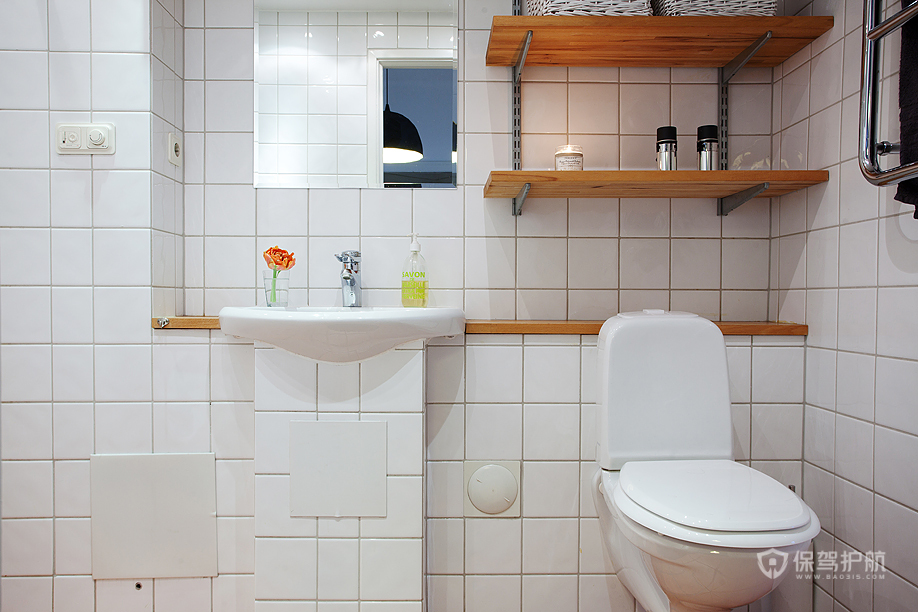 北欧风白色两居室 公寓装修,经济型装修,宜家风格,卫生间,白色