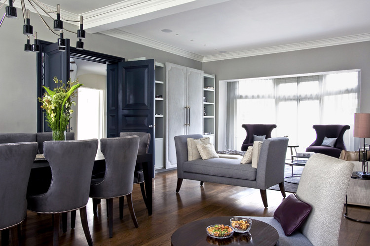 现代风格三室两厅50平米客厅桌椅效果图