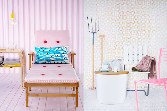 粉粉嫩嫩的小空间中有着很多的童趣玩意。袖珍版的茶几、桌椅都很可爱呢。