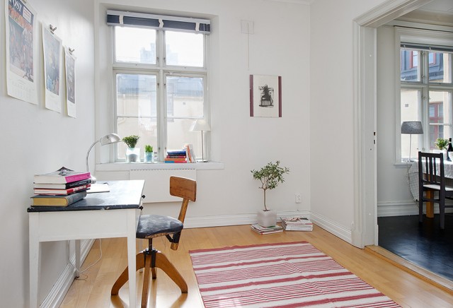 大气舒适欧式 87平米简洁公寓 欧式风格,公寓装修,80平米装修,,,书房,书桌