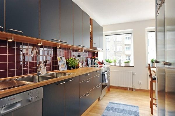 现代简约风格公寓厨房橱柜装修效果图