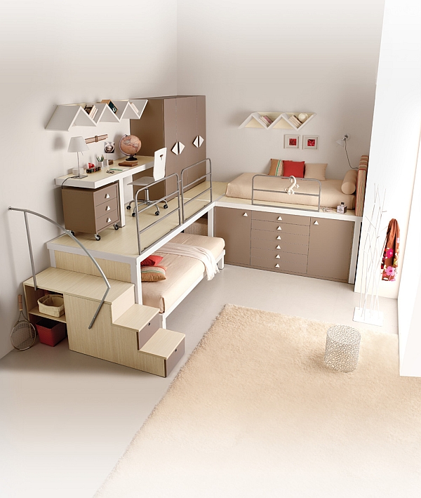 多彩双人儿童房 20款卧室组合式家具设计 儿童房,富裕型装修,简约风格