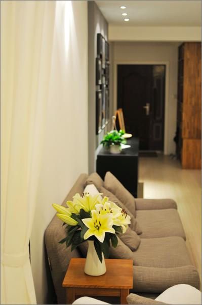 韩式风格三室两厅40平客厅沙发软装搭配效果图
