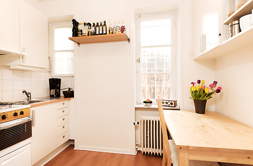 厨房设计在客厅的旁边，也是以自然为其主要设计理念。