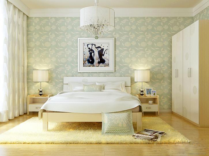 次卧的装饰很小清新，淡绿色和淡黄色充斥着这个卧室。