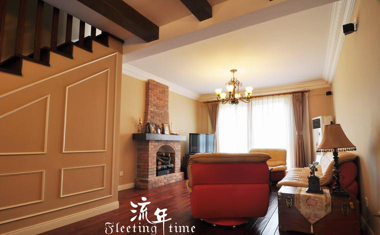 岁月留痕舒适家 美式风格公寓 美式风格,富裕型装修,复式装修,客厅,沙发