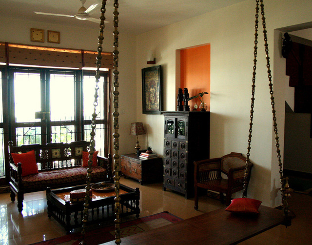 东南亚风格两室一厅客厅实木家具效果图