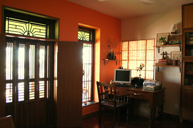 东南亚风格三室一厅10平米书房全实木家具软装效果图