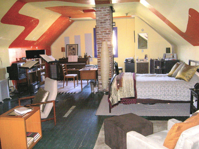 80平简约复古复式公寓阁楼卧室装修效果图
